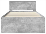 Bed Frame Concrete Grey 75 x 190 cm Engineered Wood 3408630