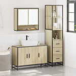 ZNTS 3 Piece Bathroom Furniture Set Sonoma Oak Engineered Wood 3301161