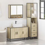 ZNTS 3 Piece Bathroom Furniture Set Sonoma Oak Engineered Wood 3301161