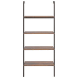 4-Tier Leaning Shelf Dark Brown and Black 64x35x152.5 cm 336383