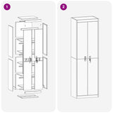 Storage Cabinet White 60 x 40 x200 cm Steel 3406207