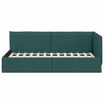 Corner Bed Frame with Headboard Dark green 100 x 200 cm Fabric 42016475