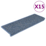 Stair Mats Self-adhesive Sisal-Look 15 pcs 65x21x4 cm Blue 326886