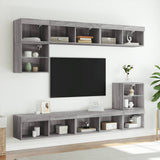TV Cabinets with LED Lights 2 pcs Grey Sonoma 80x30x30 cm 837152