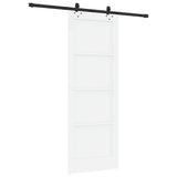 Sliding Door White and Black 78 x 211 cm Solid Pine Wood 3333501