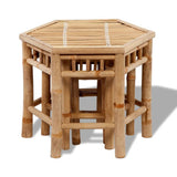 Garden Stool Set of 3 Natural Bamboo Small to Large Stackable 41495