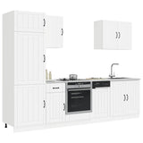 7 Piece Kitchen Cabinet Set "Lucca" White Engineered Wood 3314771