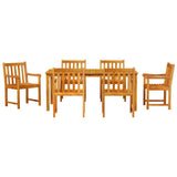 Garden Dining Set 7 pcs Brown Solid Acacia Wood 3375647