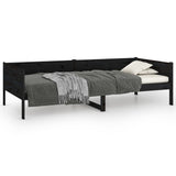Day Bed without Mattress Black Solid Wood Pine 90x190 cm Single 820251