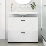 Bathroom Cabinet with Drawer High Gloss White 76.5 x 35 x 64 cm 883298