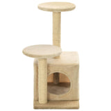 Cat Tree with Sisal Scratching Posts 60 cm Beige 170519