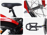 Kids Bike 22 Inches for 7-12 Years Old Black Red 42009398