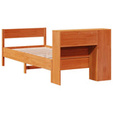 Bookcase Bed without Mattress Wax Brown 75x190 cm Small Single Solid Wood Pine 3322974