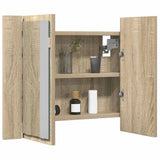 LED Mirror Cabinet Sonoma Oak Engineered Wood, Acrylic Medium 804959