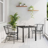 Garden Dining Set 3 pcs Black Poly Rattan 3380890