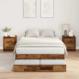 Storage Bed Frame with Drawer Old Wood 120 cm Engineered Wood 3335691