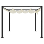 ZNTS Garden Gazebo with Retractable Roof Cream 3x3 m Steel 4003960