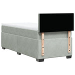 ZNTS Box Spring Bed with Mattress Light Grey 90x200 cm Velvet 3286210