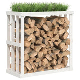 Outdoor Log Holder White 108x52x106 cm Solid Wood Pine 822627