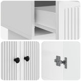 Sideboard High Gloss White 66 x 34.5 x 95 cm Engineered Wood 893979