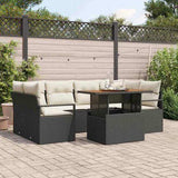 Garden Sofa Set with Storage 7 pcs Black Poly rattan 3358399