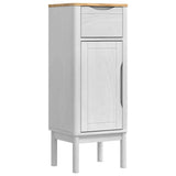 Bathroom Furniture Set FLORO 4 pcs White Solid Pine Wood 3385886