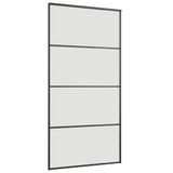 Sliding Door with Hardware Set Black 102.5x205 cm ESG Glass 3375861