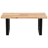 Basin Shelf Wall Mounted Steel and Solid Wood Acacia 3302763