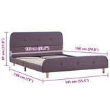 Bed Frame without Mattress Taupe Fabric 135x190 cm Double 281118