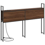 Storage Headboard with Charging Station Brown oak 135 cm 859804