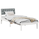 Bed frame White and light grey 80 x 200 cm Solid pine wood 878643
