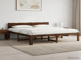Double Bed Frame with Headboard ROSTOCK Dark Brown 180 x 200 cm 3405467