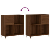 Record Cabinet Brown Oak 84.5x38x89 cm Engineered Wood 831771