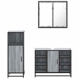 3 Piece Bathroom Furniture Set Grey Sonoma Engineered Wood 3300973
