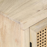 Bedside Cabinet 40x30x50 cm Solid Mango Wood and Natural Cane 323509