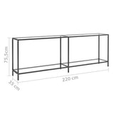 Console Table Transparent 220x35x75.5 cm Tempered Glass 331710
