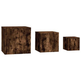 ZNTS Side Tables 3 pcs Smoked Oak Engineered Wood 815987