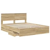 Bed Frame with Drawer Sonoma Oak 160 x 200 cm Engineer Wood 3410688