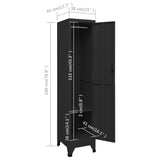 Locker Cabinet Black 38x45x180 cm Steel 339774