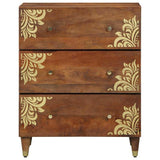 Bathroom Cabinet Set with Drawer 3 pcs Honey Brown and Gold 3310146