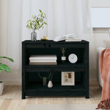 Book Cabinet Black 80x35x68 cm Solid Wood Pine 821678