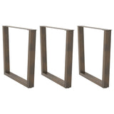 Dining Table Legs V-Shape 3 pcs Natural Steel 90x cm Steel 4012671