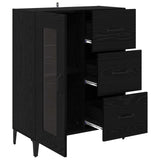 Sideboard Black Oak 69.5 x 34 x 90 cm Engineered Wood and Iron 880844