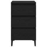 ZNTS Bedside Cabinet Black Oak 40x35x70 cm Engineered Wood 863439