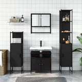 4 Piece Bathroom Furniture Set Black Engineered Wood 3214705