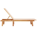 ZNTS Sun Lounger Cream Solid Wood Acacia and Textilene 4008412