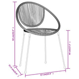 Dining Set Black Powder-coated steel, glass, PVC rattan Medium 3099125