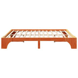 Bed Frame Wax Brown 200 x 200 cm Solid Pine Wood 872934