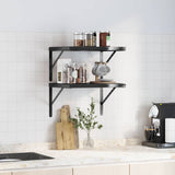 Wall Shelves 2 pcs 50x40 cm Black Stainless Steel 3214517