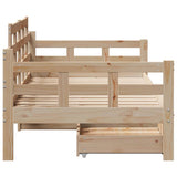 Daybed with Drawers without Mattress 80x200 cm Solid Wood 3302122
